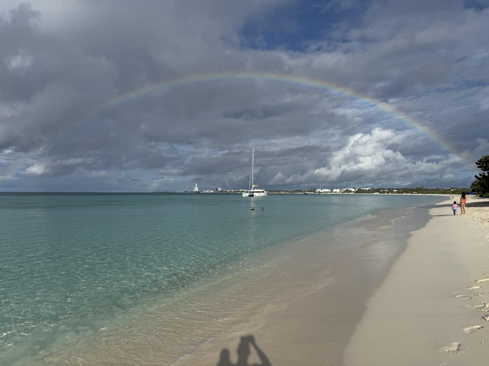 Rainbow over the beach at Rendezvous Bay, Anguilla
