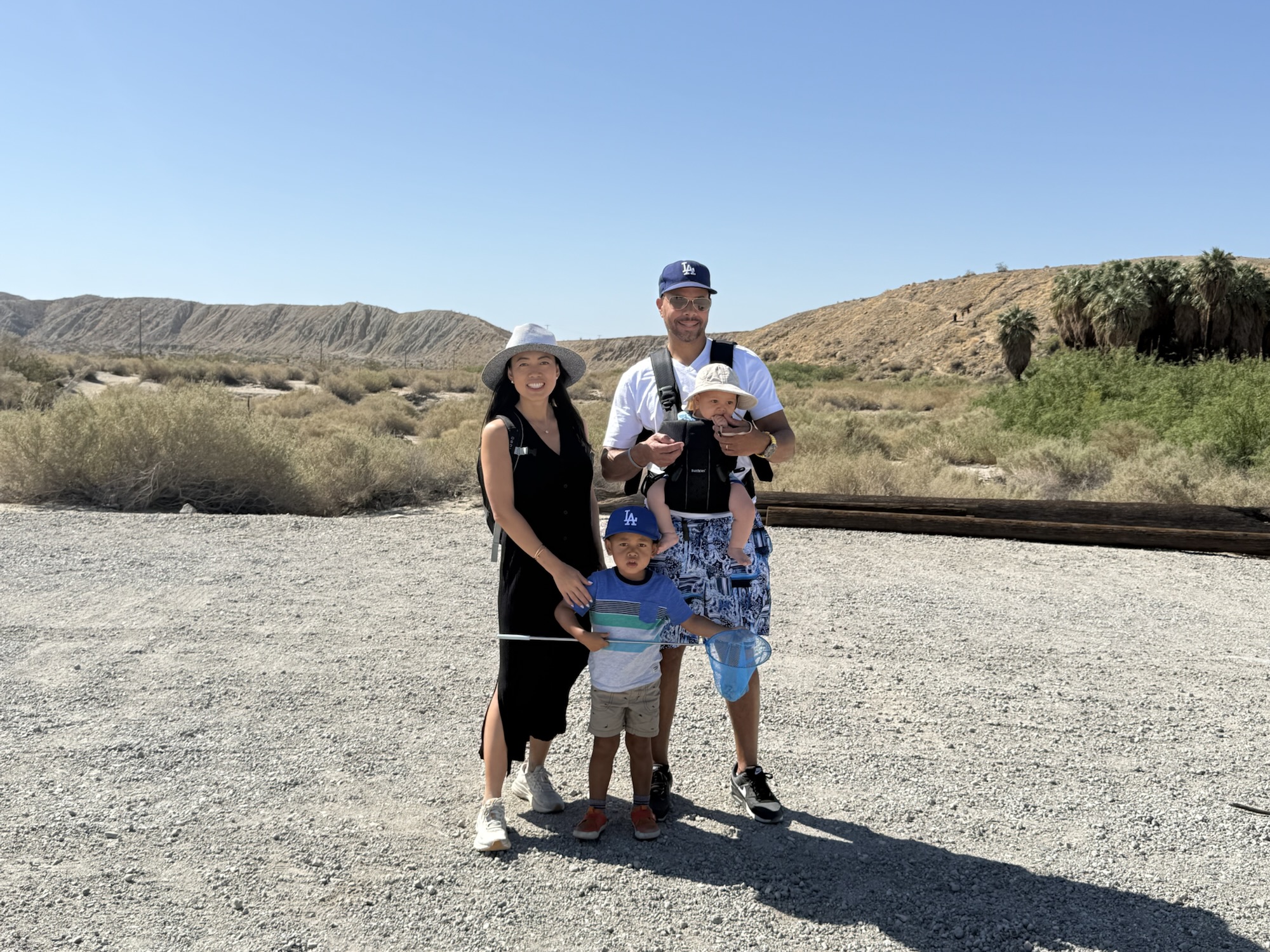 Family photo at the start of the hike at Omni Rancho Las Palmas