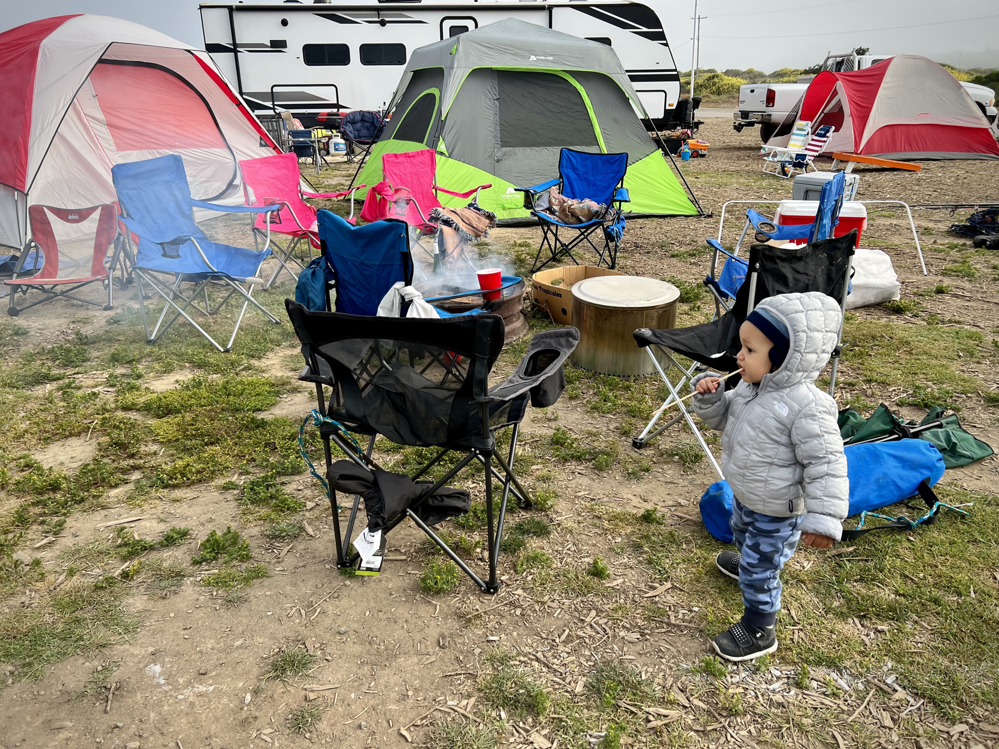 Coastal CA camping - tent near the Pacific