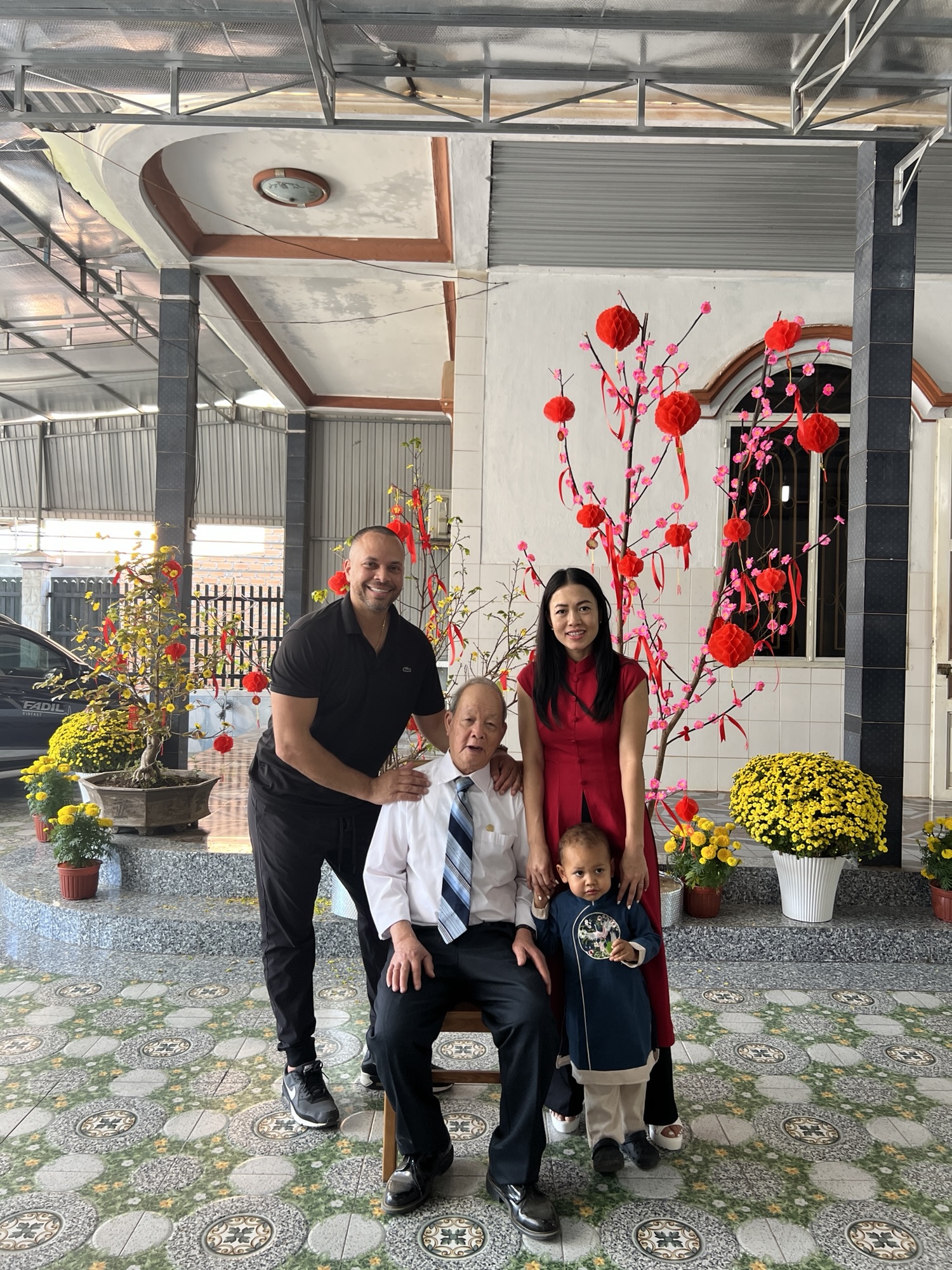 Vietnam for lunar new year - family in festive attire
