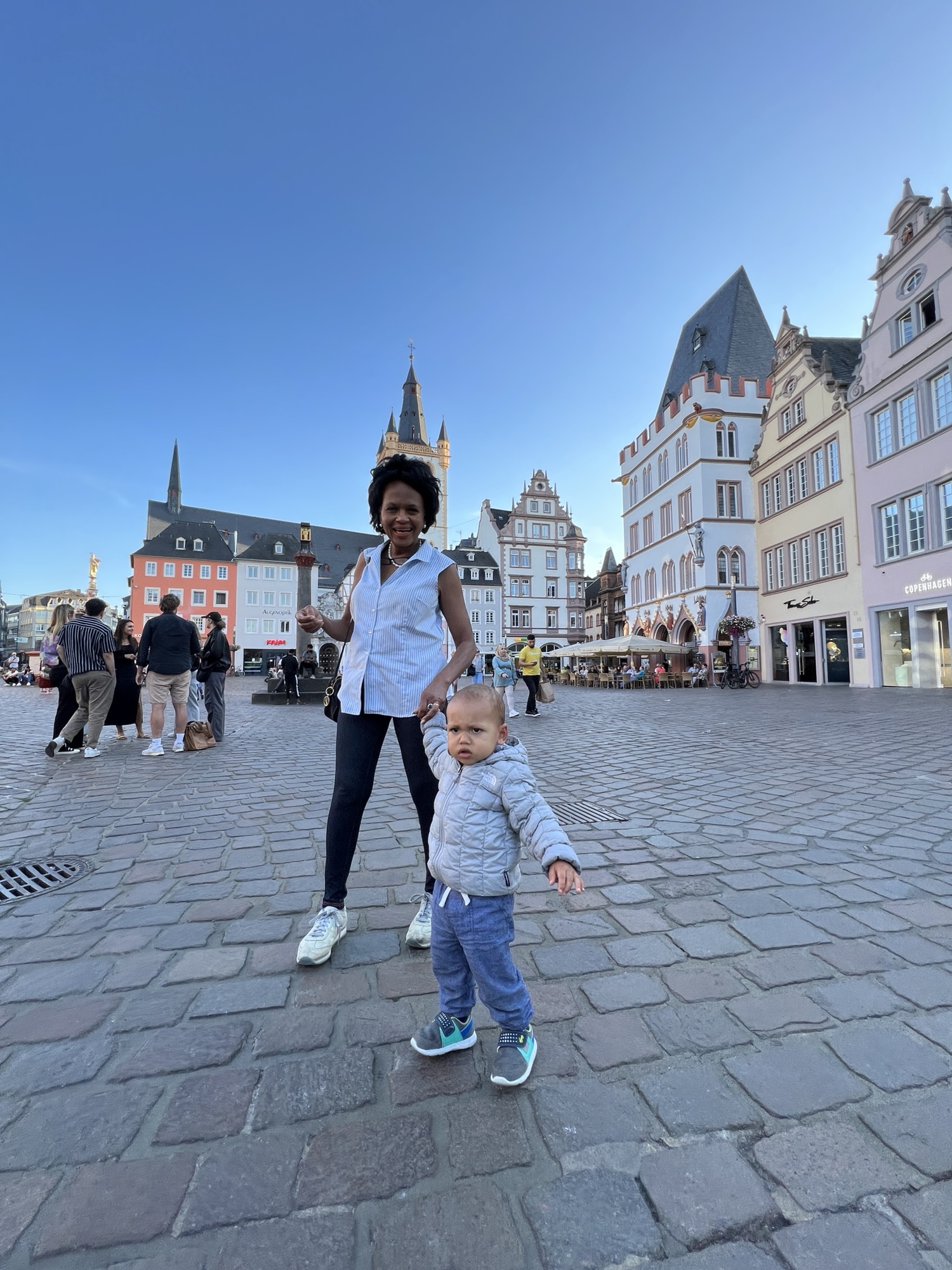Trier with Omama - family in German square