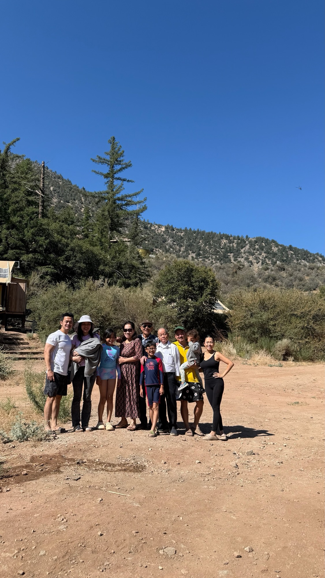 Three generations glamping together at Huttopia